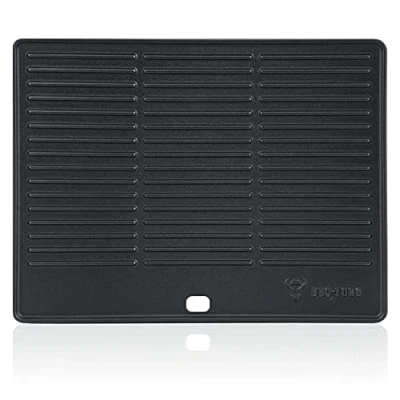 Imagen de BBQ TORO Plancha Rectangular de Hierro Fundido 40 x 31 cm Esmaltada Doble Cara para Barbacoa, Parrilla Gas y Carbón