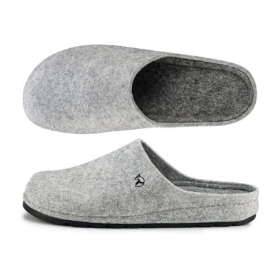Imagen de ESTRO Pantuflas de Fieltro Hombre Zapatillas Casa Cerradas con Suela Goma F05 (Gris, 41 EU)