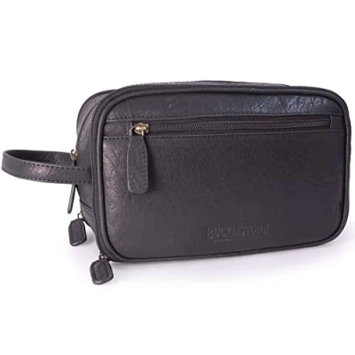 Imagen de BUCKLESTONE Cuero Bolso Neceser/Bolsa de Aseo para Hombre Durham Negro
