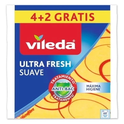 Imagen de Vileda 142010 Bayetas Suaves, 30% microfibras, 4 Unidades + 2 Gratis