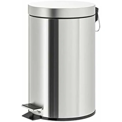 Imagen de Papelera metalica q connect con pedal cromada 43x29cm capacidad 20 litros