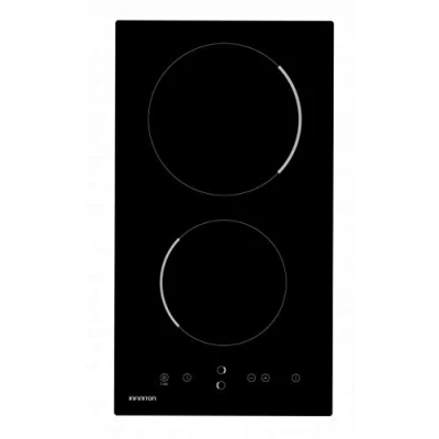 Imagen de Placa modular Infiniton VIT2FBN, Vitrocerámica, 2 zonas, Zona grande 20 cm, 30 Negro