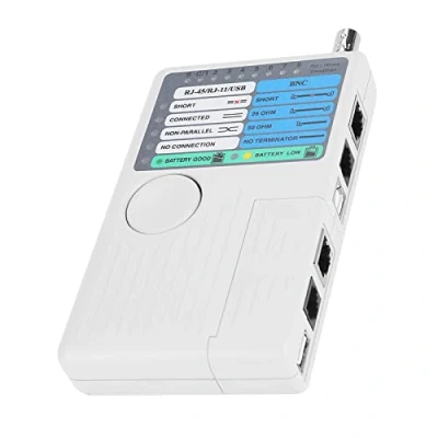 Imagen de Probador de cable red LAN portátil 4 en 1 Remoto RJ11 RJ45 USB BNC para cables UTP STP