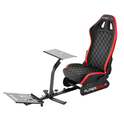 Imagen de Asiento de cubo simulación Superdrive con soporte para volante y pedales Cabina volantes PS5, Xbox Serie X/S, PS4, One PC