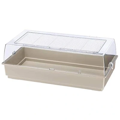 Imagen de Ferplast Amplia Jaula de plástico para Conejos y Conejillos Indias, Maxi Duna Multy Rejilla ventilación, Techo Transparente con una Pintada cubeta plástico, 99 x 51,5 h 36 cm
