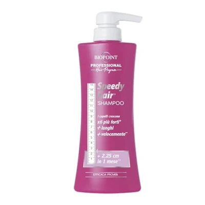 Imagen de BIOPOINT SPEEDY HAIR shampoo Champú para todo tipo de cabello, con fórmula ÓPTIMO fortalecer el proteínas y aminoácidos, estimula crecimiento más rápido, 400 ml