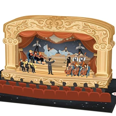 Imagen de papercrush® tarjeta pop up de teatro, vale especial, regalo dinero para visitas al embalaje e invitación musical, conciertos clásicos, ópera, ballet, cumpleaños amantes