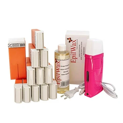 Imagen de EpilWax Royal Kit Depilatorio Completo con : Calentador de Cera Profesional 12 Roll On 100 ml Argán Tiras Depilatorias 250 Aceite para después depilación (Royal Argan Series 12)