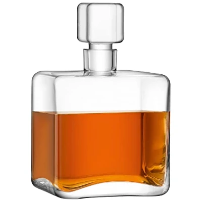 Imagen de LSA International C04 Decantador cuadrado para whisky (1 L, transparente), 1 unidad, vidrio soplado y hecho a mano