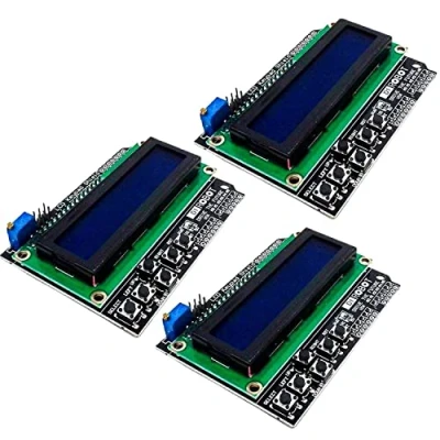 Imagen de AZDelivery 3 x HD44780 LCD Keypad Shield 16x2 LCD1602 Modulo Display 2x16 Caracteres (con Fondo Azul y Blancos) Compatible con Arduino E Book Incluido!