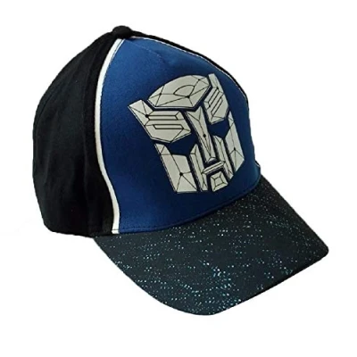 Imagen de Transformers Autobot Kappy Gorra de béisbol para niños, 100% algodón, color azul y negro, Negro , 52