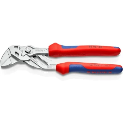 Imagen de Knipex Tenaza llave alicate y en una sola herramienta cromado, con fundas multicomponentes 180 mm 86 05