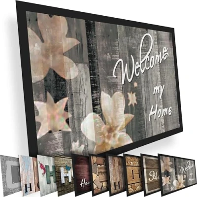 Imagen de Valia Home Fußmatte Muchos diseños Alfombra atrapamugre para Interior y Exterior Antideslizante Felpudo limpiapies Diseño Welcome 40 x 60 cm
