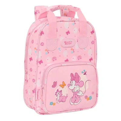Imagen de Safta MINNIE MOUSE BABY Mochila Infantil, Adaptable con Asas, Tejido Reciclable, Ideal para Niños de Diferentes Edades, Cómoda y Versátil, Calidad Resistencia, 20x8x28 cm, Color Rosa claro
