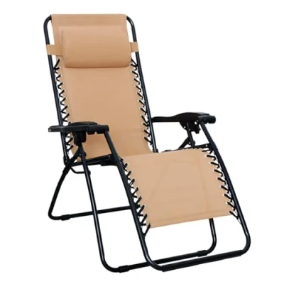 Imagen de Amazon Basics Silla Gravedad Cero, 66 cm, Beige