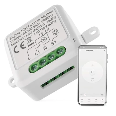 Imagen de EMOS GoSmart Módulo de atenuación Zigbee Smart Switch con aplicación, regulador intensidad regulable empotrable, control remoto iluminación, por voz Alexa y Google Home, para