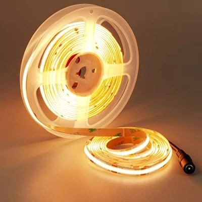 Imagen de TOPAI 12V Tira LED COB Blanco cálido 3000K Flexible CRI 90+ 5M Alta Densidad 480LED/M Brillo Alto 4000Lm IP20 No impermeable para Cocina, Dormitorio, Hogar Bricolaje
