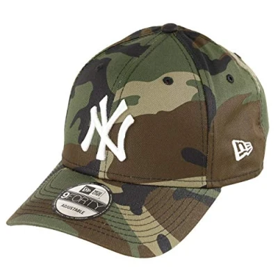Imagen de New Era York Yankees 9forty Adjustable Cap MLB Rear Logo Woodland Camo/White One Size