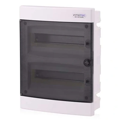 Imagen de Caja de fusibles empotrada IP40 Carcasa del distribuidor 2 filas hasta 24 módulos Puerta transparente para la instalación habitación seca en casa