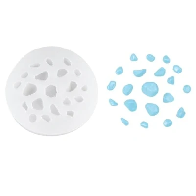 Imagen de Ideen mit Herz Molde de silicona con forma piedras, para mármol, yeso, hormigón, bricolaje, 20 piedras diferentes tamaños