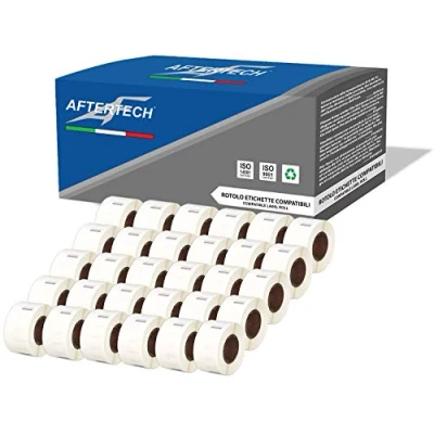 Imagen de Aftertech 30 x 99017 12,5 51 mm Rollos de etiquetas adhesivas compatibles (220 / rollo = 6600 en total) para Dymo LabelWriter Seiko SLP rotuladoras impresoras S0722460
