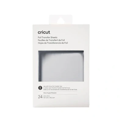 Imagen de Cricut S9001002 papel, plateadas, 10,1 cm x 15,2 cm, 24 hojas de aluminio, para uso con herramienta transferencia (vende por separado), aluminum, 1, Talla única