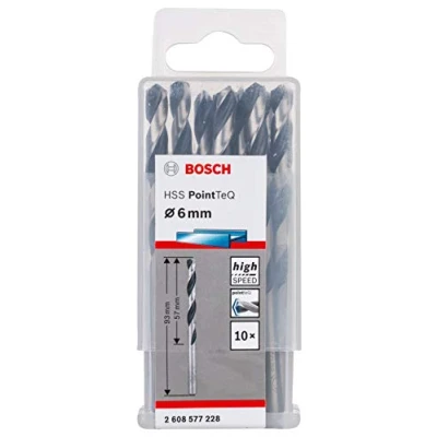 Imagen de Bosch Professional 10 brocas helicoidales HSS PointTeQ (para metal, 6 x 57 93 mm, accesorio de taladro), Diámetro mm