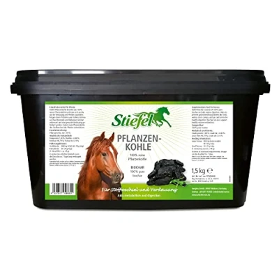 Imagen de Stiefel carbón vegetal para caballos, 100% puro apoyar el tracto gastrointestinal, metabolismo, 1,5 kg