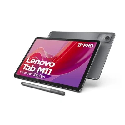 Imagen de Lenovo Tableta Tab M11, pantalla táctil WUXGA de 11 pulgadas, MediaTek Helio G88, 8 GB RAM, SSD 128 GB, Wi Fi, Android 14, incluye lápiz capacitivo