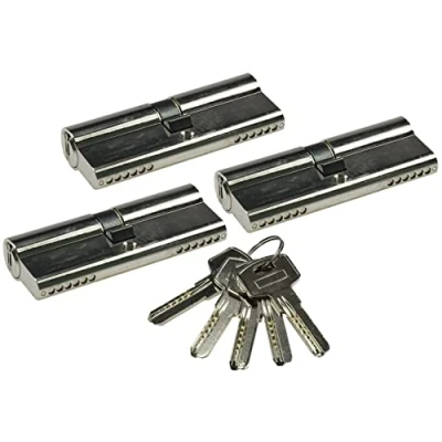Imagen de Juego cilindro cerradura 3x 80mm (40+40mm) con 5 llaves