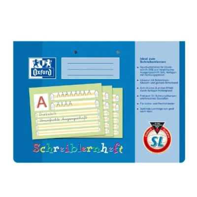 Imagen de Oxford SL Juego de 10 cuadernos inicio a la escritura, A4, rayado, rayas amarillas intermedias, 16 hojas, 2 perforaciones