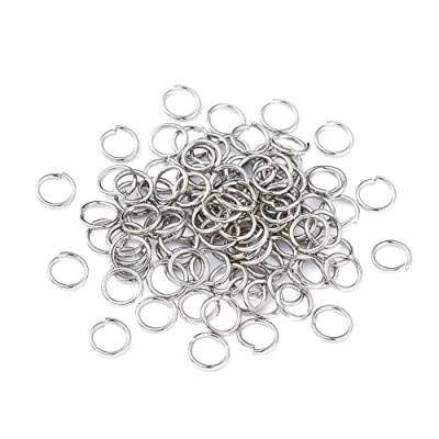 Imagen de Craftdady 2000 anillos de salto abiertos acero inoxidable 6 mm, redondos 1 mm grosor, pequeños conectores para hacer joyas