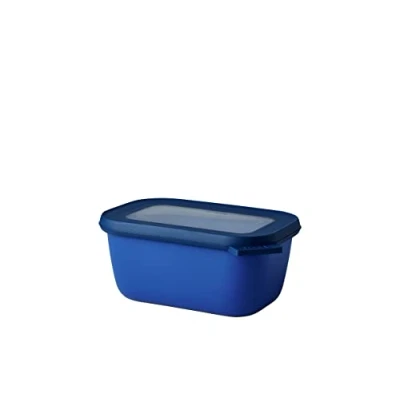 Imagen de Mepal Multi Bowl Cirqula Rectangular Recipientes para Alimentos con Tapa Adecuado como Fiambrera Hermética Frigorífico, Microondas y Congelador Tapers Comida 750 ml Vivid blue