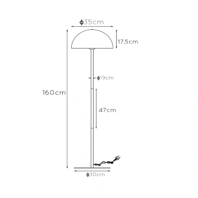 Imagen de Lucide Lámpara de pie Siemon acero, Ø 35 cm, azul