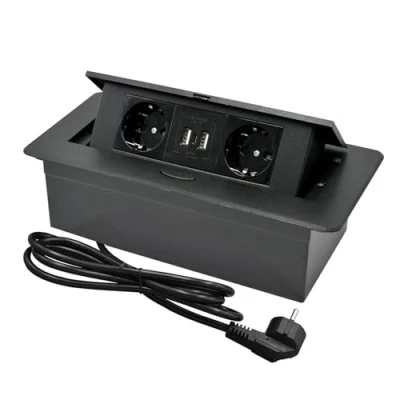 Imagen de CHENGPI Regletas de Enchufes,Enchufe Multiple Retractible para Escritorio con 2 Enchufes EU,Regletas Puertos USB+Type C Encimera,Cocina,Taller
