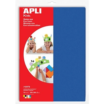 Imagen de Goma EVA APLI Hoja 22x30 cm A4 Bolsa 10 Colores