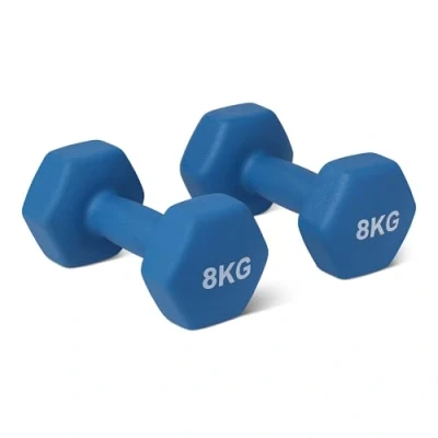 Imagen de Amazon Basics Juego de mancuernas neopreno, 8 kg, Agua