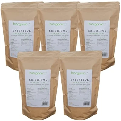 Imagen de Eritritol 100% natural 5Kg. Pack oferta. KETO. Vegano. Sin MGOs. Edulcorante granulado Cero calorías. Marca española.