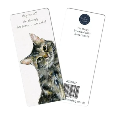 Imagen de Little Dog Laughed Happy Tabby Cat Marcador de regalo ideal para amantes del libro ACBM07
