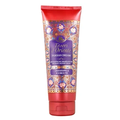 Imagen de TESORI d&#039;Oriente Persian Dream Gel de ducha aromático, 250 ml, con granada y té Rooibos, crema para el cuidado corporal, ritual cuerpo sentidos