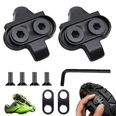 Imagen de RXKFIGX 2 Piezas Calas Tacos de Bicicleta para Shimano SPD SH51 MTB Spinning Juego Look Carretera Pedales Compatibles con Negro