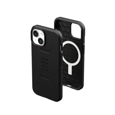 Imagen de Urban Armor Gear Civilian Funda Compatible con Apple iPhone 15 Plus [Compatible Carga inalámbrica/magnética, Móvil Resistente a los Choques, Borde Levantado] Negro