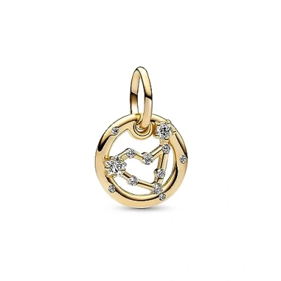 Imagen de Pandora Moments Colgante con diseño del signo Capricornio Zodíaco chapado en oro de 14 quilates circonitas cúbicas transparentes