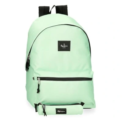 Imagen de Pepe Jeans Aris Colorful Mochila para Portátil Doble Compartimento 15,6 Pulgadas Verde 31x44x17,5 cms Poliéster by Joumma Bags