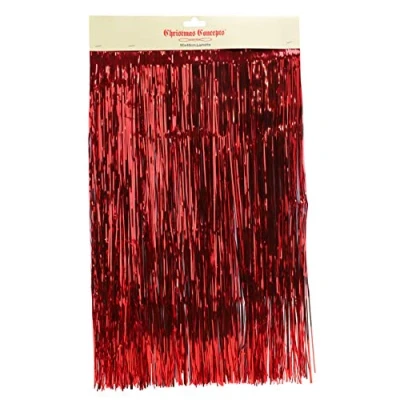 Imagen de Christmas Concepts® Lametta Brillante Decoraciones para árboles de Navidad (Rojo)