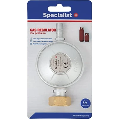 Imagen de Specialist+ Reductor de presión para cocina gas, 37 mbar, regulador gas propano, butano, cartucho soldador ideal barbacoas radiadores, hornillos