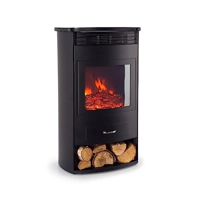 Imagen de Klarstein Chimenea Electrica, Llama LED con una Potencia de 1900W y Mando a Distancia, Temporizador Control la Temperatura, Interior Casa Estufas