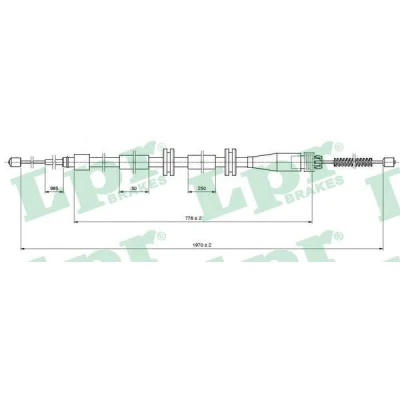 Imagen de LPR C1664B Cable de Freno Mano 1970/776 RENAULT: Kangoo II Express