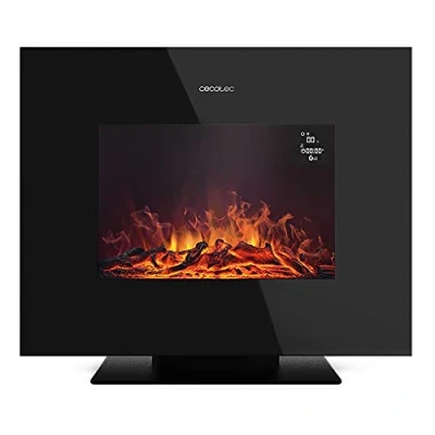 Imagen de Cecotec Chimenea Eléctrica Ready Warm 2700 Design Flames Black. 2000 W, Tamaño 26&quot;, 2 Niveles de Potencia, Soporte pie, Mando a Distancia, Temporizador, 25 m2