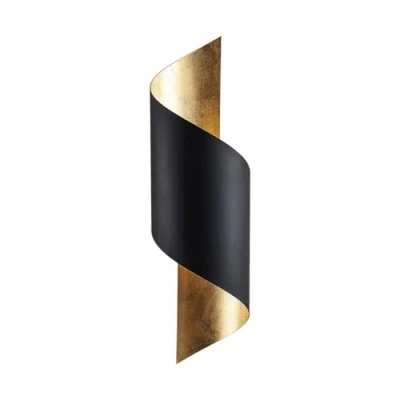 Imagen de Aplique de pared Lindby Vanni, negro/oro, metal, altura 57cm